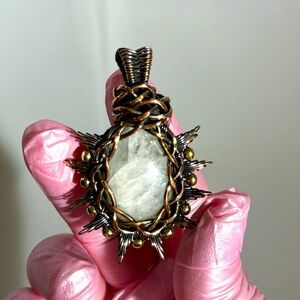 🌙✨ Moonstone Wire-Wrapped Pendant ✨🌙